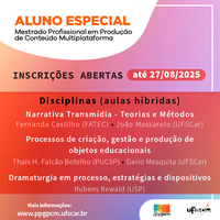 Inscrições Abertas para Alunos Especiais